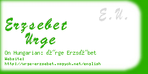 erzsebet urge business card